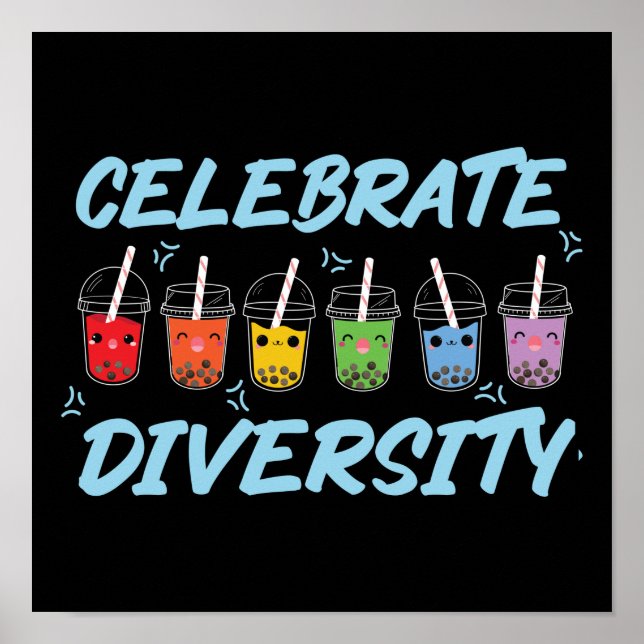 Póster El té de la burbuja Boba celebra la diversidad del (Frente)