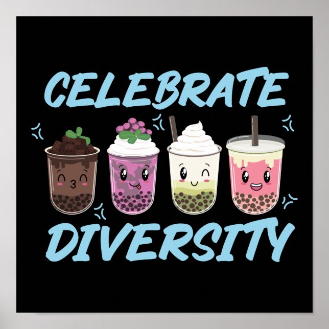 Póster El té de la burbuja Boba celebra la diversidad del (Frente)