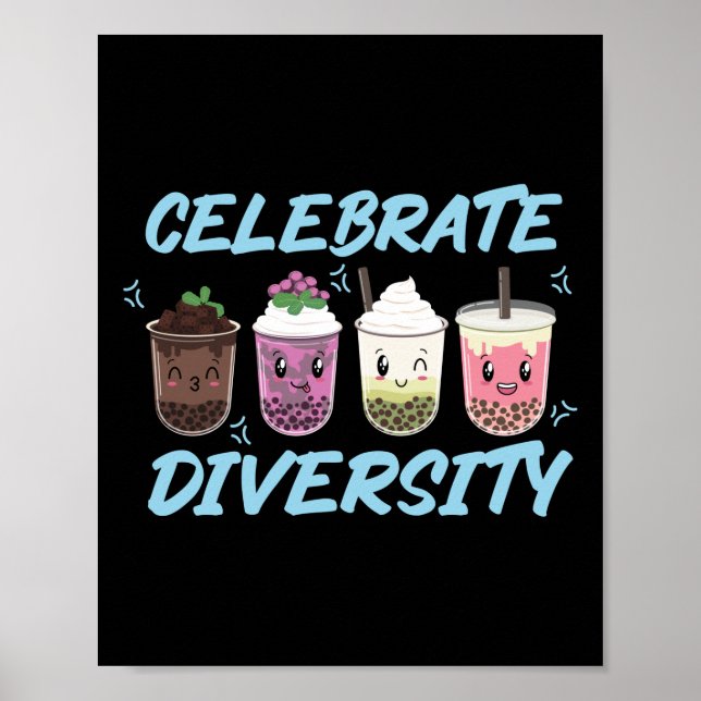 Póster El té de la burbuja Boba celebra la diversidad del (Frente)