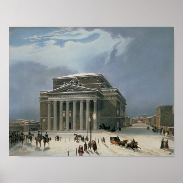 Póster El teatro Bolshoi en Moscú (Frente)