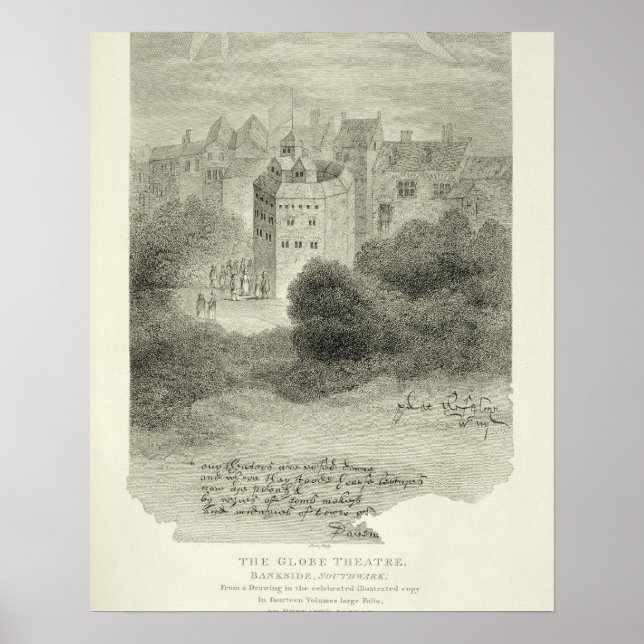 Póster El Teatro Globe, Bankside, Southwark, después de u (Frente)