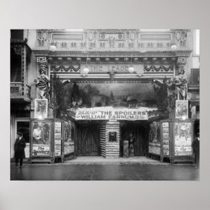 Póster El Teatro Leader, 1921. Foto Antigua