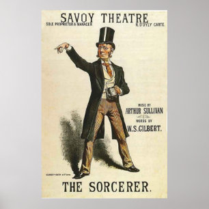 Póster El teatro Londres 1884 de la col rizada del ~ del