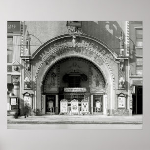 Póster El Teatro Majestic, 1910. Foto de cosecha de vinta