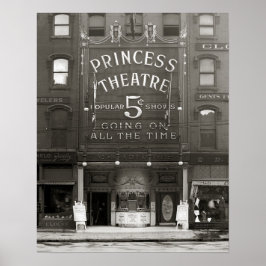 Póster El Teatro Princesa, 1910. Foto de cosecha de vinta