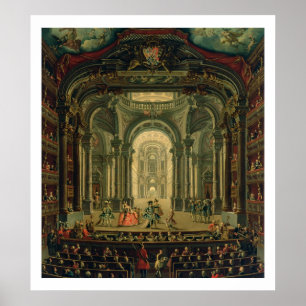 Póster El Teatro Reale en Turín (aceite en lona)