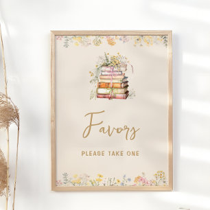 Póster El tema del libro de flores silvestres favorece la