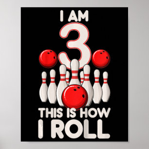 Póster El tercer cumpleaños del Fiesta de boliche de 3 añ