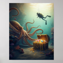 Póster El tesoro de los guardias de criatura marina gigan