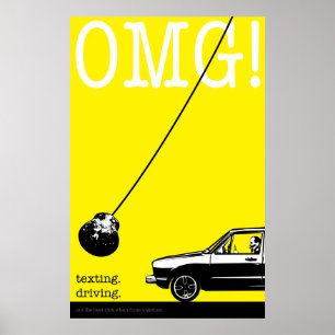Póster el texting. conducción. original