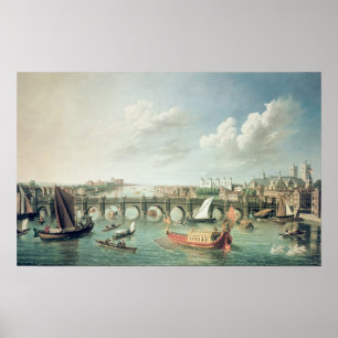 Póster El Thames debajo del puente de Westminster