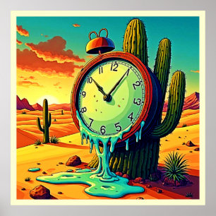 Póster El tiempo del desierto se derrite del reloj
