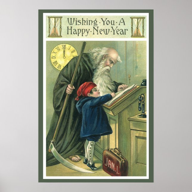 Póster El tiempo del padre te desea un feliz año nuevo (Frente)