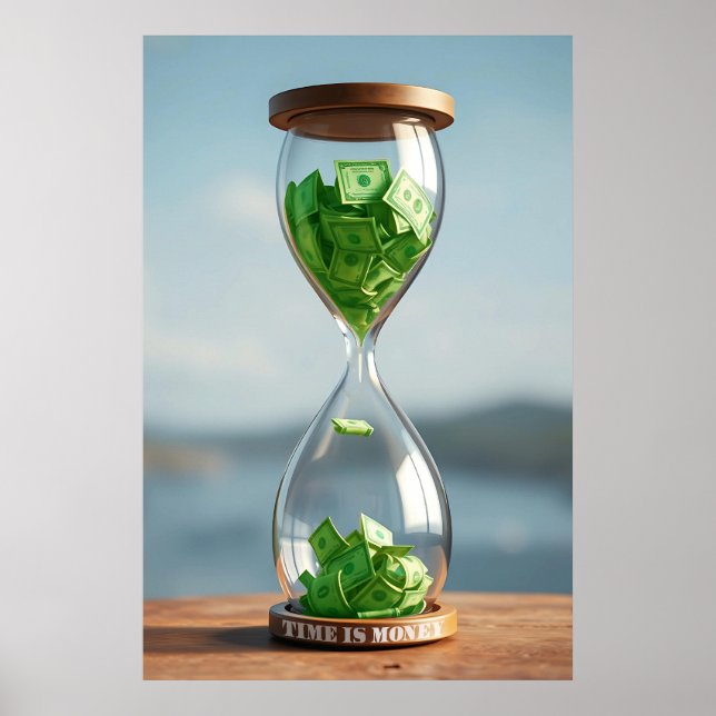 Póster El tiempo es el reloj de arena del dinero, Poster  (Frente)
