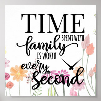 Póster El Tiempo Que Pasa Con La Familia Vale Cada Segund