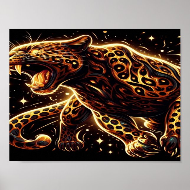 Póster El Tigre Dorado Rugiente (Frente)