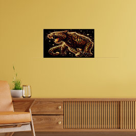 Póster El Tigre Dorado Rugiente