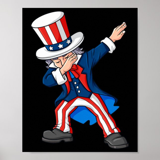 Póster El Tío Dabbing Sam 4 De Julio Niños Chicas De Dab  (Frente)