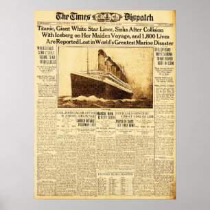 Póster El Titanic se hunde después de una colisión con un