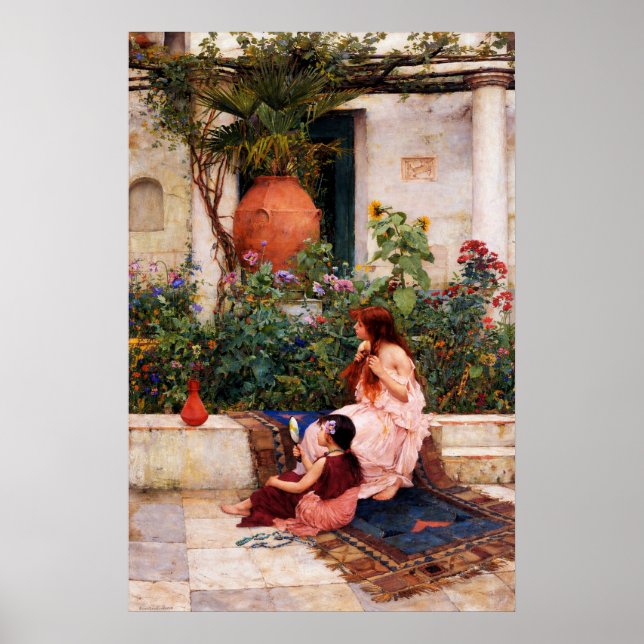 Póster El tocador de John William Waterhouse (Frente)
