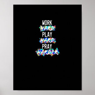 Póster El trabajo cristiano duro, el trabajo duro, el rue