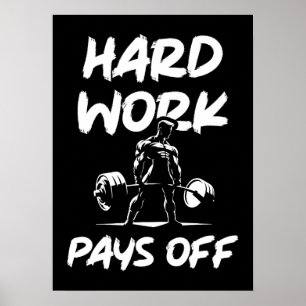 Póster El Trabajo Duro Rentaliza La Motivación De Fitness