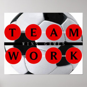 Póster El TRABAJO EN EQUIPO de motivación gana el poster