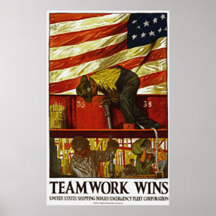 Póster El trabajo en equipo gana el poster