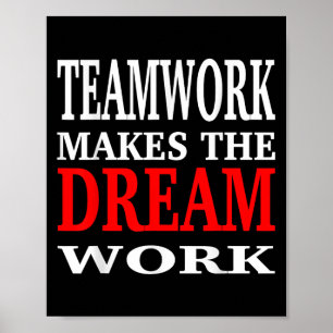 Póster El trabajo en equipo hace que el sueño funcione Mo