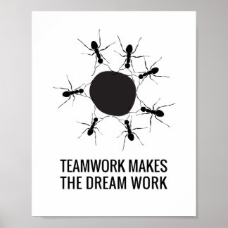 Póster El trabajo en equipo hace que el trabajo soñado