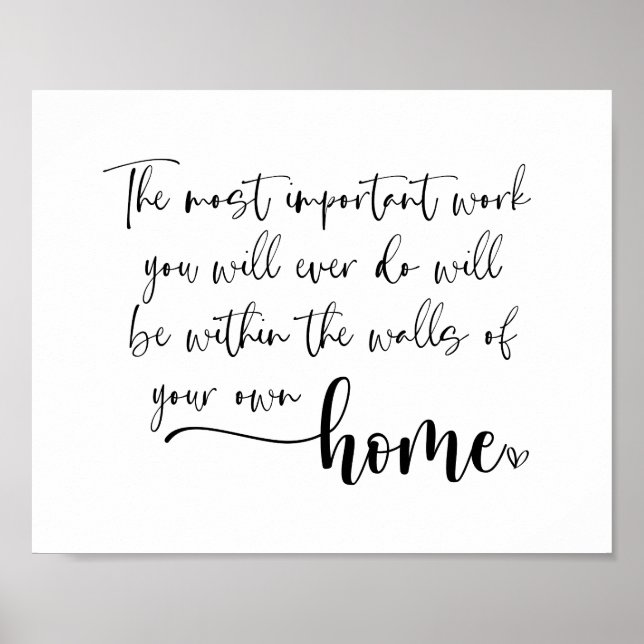 Póster El trabajo más importante Inspirador (Frente)