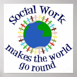 Póster El Trabajo Social Hace Girar El Mundo