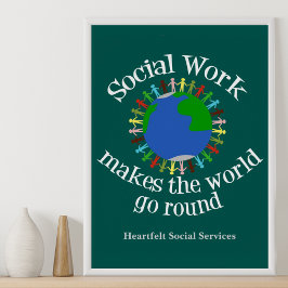 Póster El trabajo social hace que el mundo gire