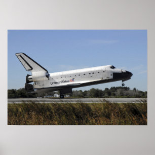 Póster El transbordador espacial Atlantis baja