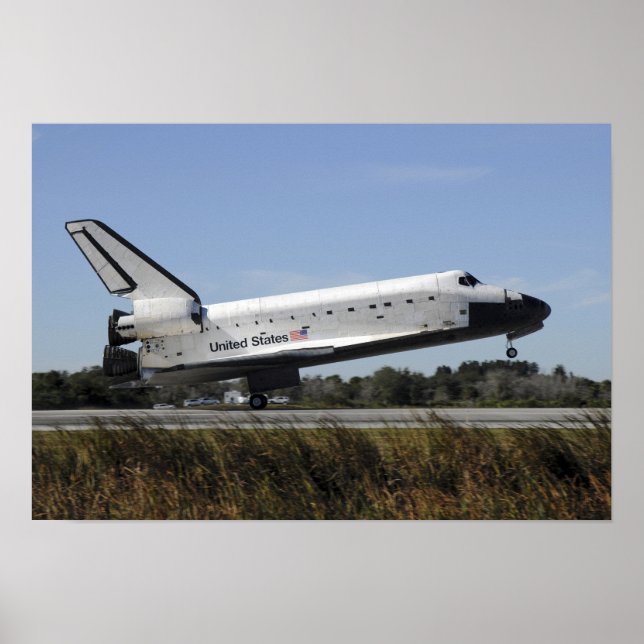 Póster El transbordador espacial Atlantis baja (Frente)