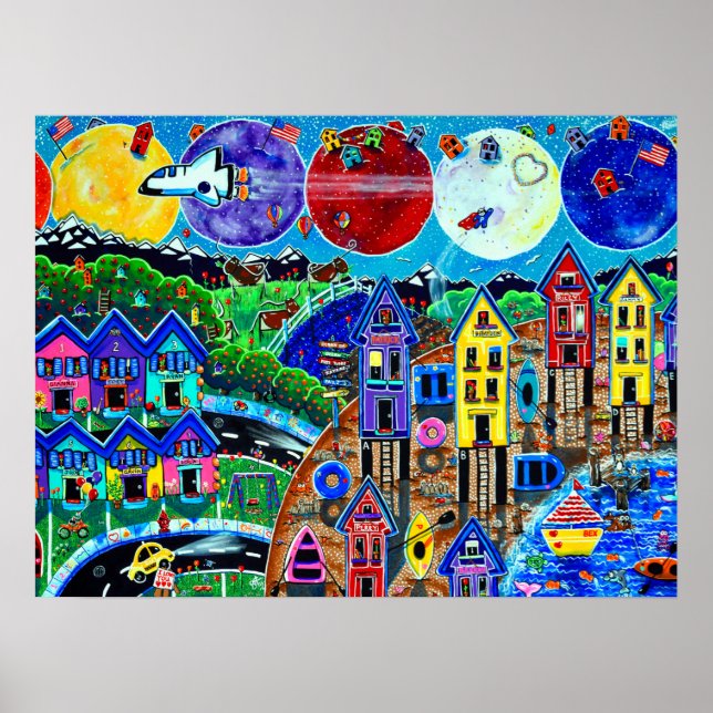 Póster El transbordador espacial Planetas Infantiles Worl (Frente)