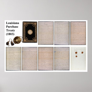 Póster El Tratado de compra ORIGINAL de Luisiana de 1803