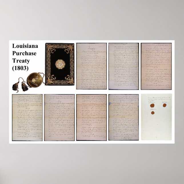 Póster El Tratado de compra ORIGINAL de Luisiana de 1803 (Frente)