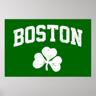 Póster el trébol de chismes de boston irish st patrick