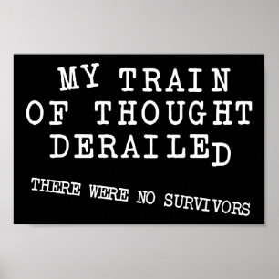 Póster El tren descarrilado de Thought Funny Rótulo Poste