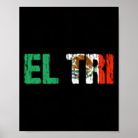 El Tri México Fan de Fútbol Camiseta de la Bandera