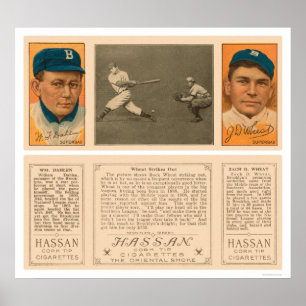 Póster El trigo pega hacia fuera el béisbol 1912 de