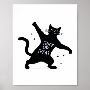 Póster El trineo o el árbol Spooktacular del gato negro b