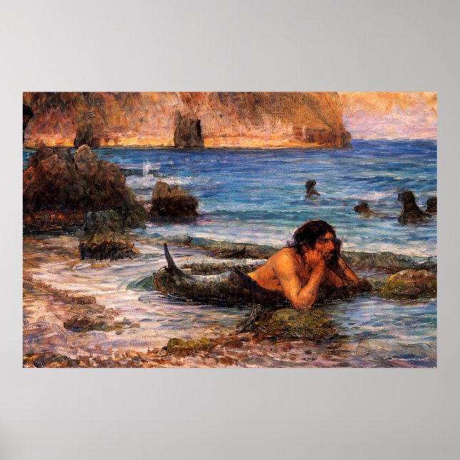 Póster El Tritón por John William Waterhouse (Frente)