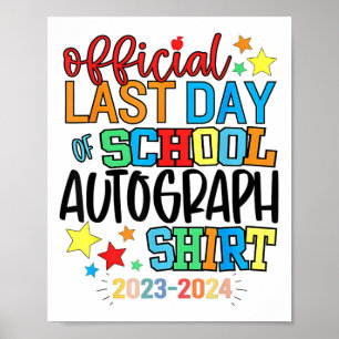 Póster El Último Día De La Escuela Autograph Kindergarten