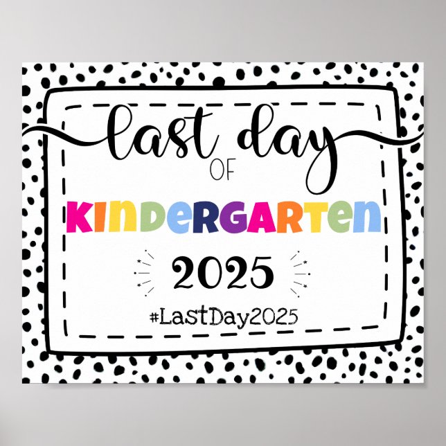 Póster el último día de la foto de kindergarten cartel (Frente)