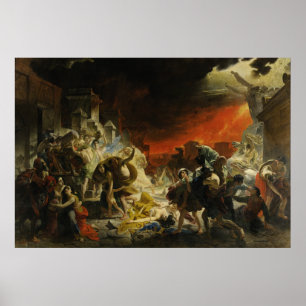 Póster El último día de Pompeya por Karl Briullov Vesubio