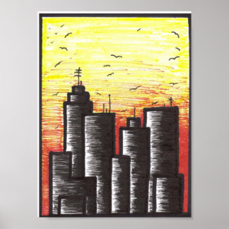 Póster el último día de un poster de una ciudad moribunda