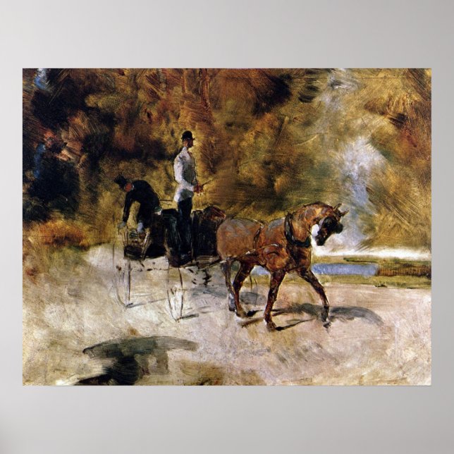Póster El único caballo Carraige de Toulouse-Lautrec (Frente)
