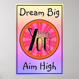 Póster El Único Límite Es La Cita Positiva De Texto Perso